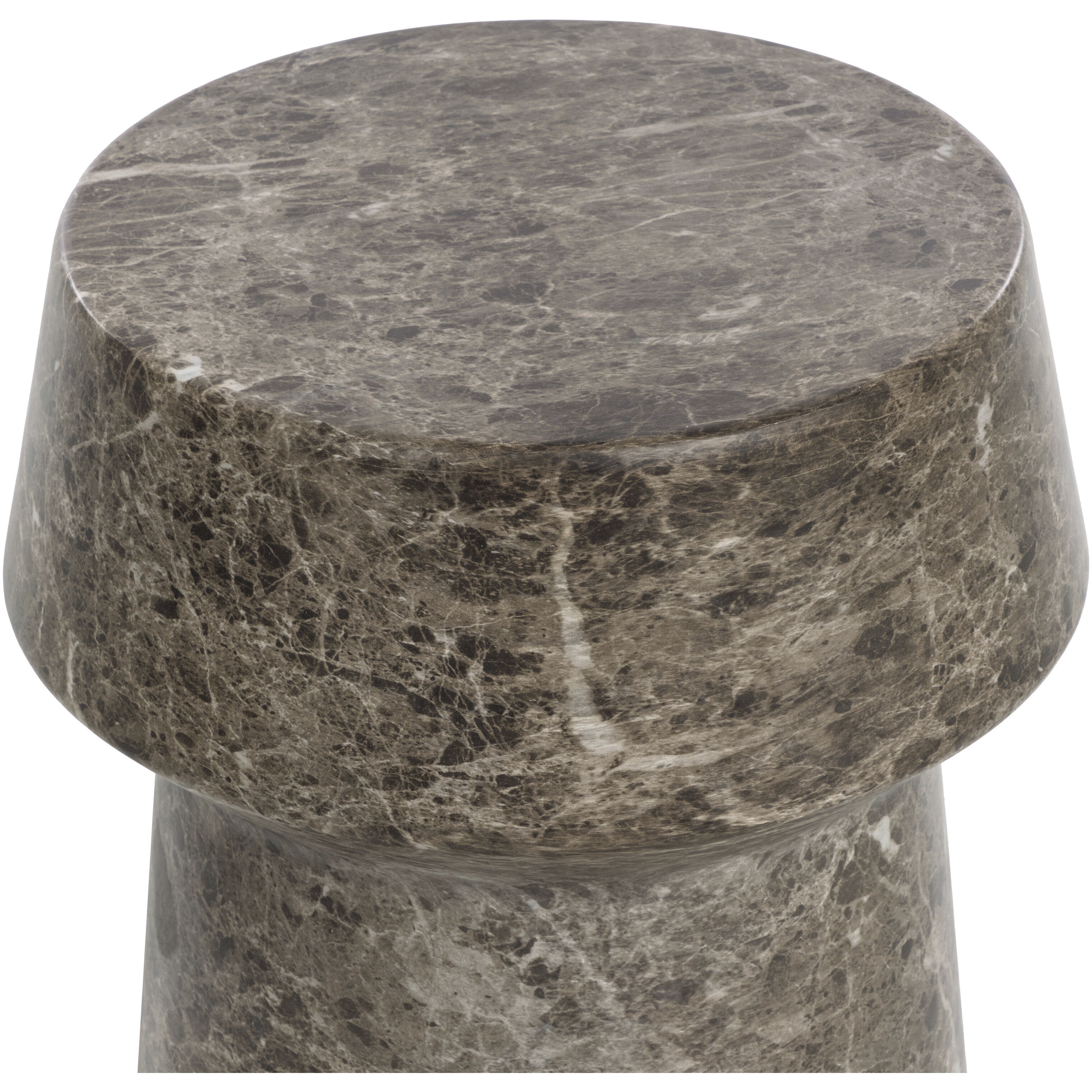 Brie 20 X 18.5 inch Marble Look / Dark Emperador Outdoor End Table